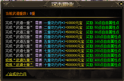 新开传奇私服中如何进行武道修炼?